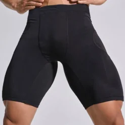 Alternative view of Men's Compression Leggings with Elastic Fit for Gym, Running, and Sports Activities