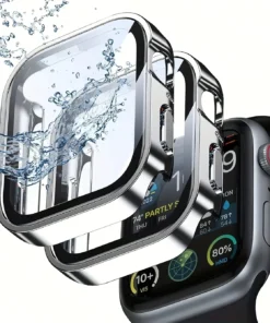 Premium Waterproof Case for Apple Watch Series11 10 9 8 7 6 5 4 SE 40 41 42 44 45 46mm with Electroplated PC Bumper and HD Film