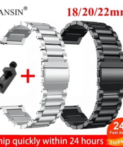 18mm 22mm 20mm Watch Band For Samsung Galaxy Watch 7/6/5/4/3 S3 Active2 Huawei Watch GT 6 Pro GT5 GT4 GT3 2 Stainless Steel Band