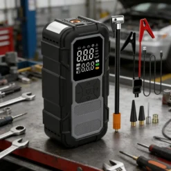 Car Emergency Jump Starter with Air Compressor and Fast Charging Power Pack for Drivers