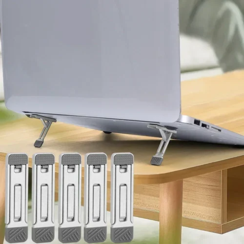 Aluminum Mini Laptop Stand with Adjustable Height for MacBook and Smartphones