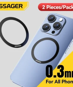 Essager 2PCS Magnetic Metal Ring for Magsafe iPhone 15 14 13 12Pro Android Phones Plate Sticker Rings For Wireless Charger Stand