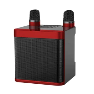 Bluetooth Speaker Set - Multifunctional Wireless Design - Portable 2-Microphone System - Black Red