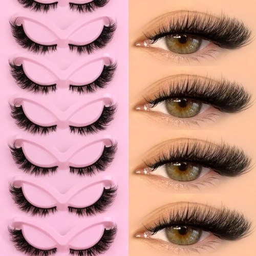 Veltrinay Cat Eye Lashes Natural Fake Lashes Winged End Eye Elongated Eyelashes Faux Mink Eyelashes False Lashes Makeup