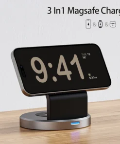 Magnetic Wireless Charger Stand for iPhone, Apple Watch, and AirPods - Fast Charging Dock