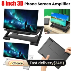 8-Inch Curved Phone Screen Amplifier with 3-4x Magnification for 4.0-6.0 Inch Phones