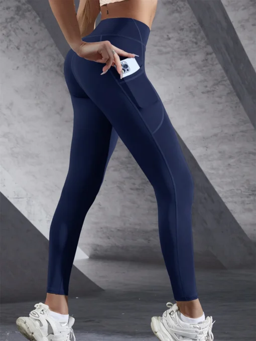 High Waist Yoga Leggings with Pockets - Stretch Fit Sportswear for Women - Image 5