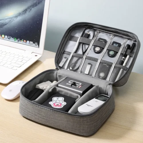 Waterproof Cable Storage Bag - Portable USB Organizer for Travel and Electronics