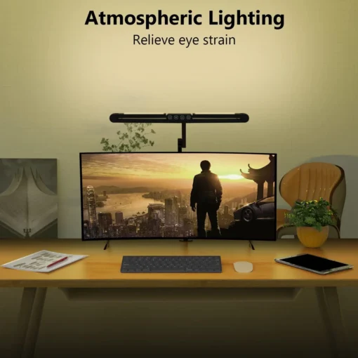 LED Desk Lamp with Clamp and Auto Dimming Functionality for Home Office Use - Image 2