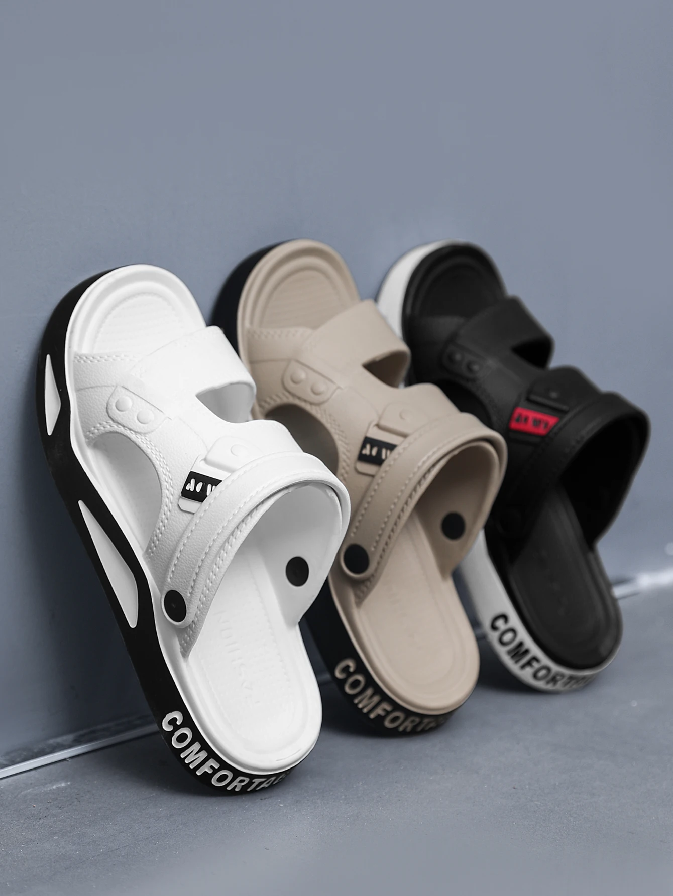 Men's Thick-Soled EVA Flip-Flops - Non-Slip Open-Toe Beach Sandals