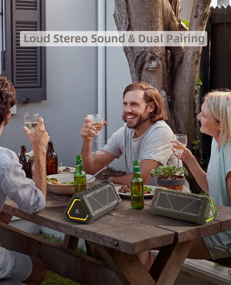 MLOVE Outdoor Bluetooth Speaker with Stereo Sound, 40W Power, and RGB Light - Image 4