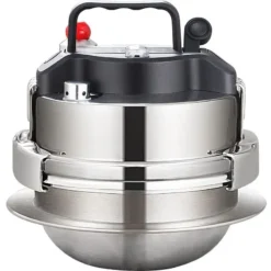Alternative view of Portable Stainless Steel Pressure Cooker - 0.8-2L with Versatile Use for Outdoor Camping and Kitchen