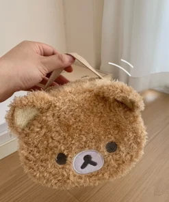 Alternative view of Plush Makeup Case - Anime Bear Cosmetic Bag for Women, Jewelry Storage Pouch, Organizer Handbag