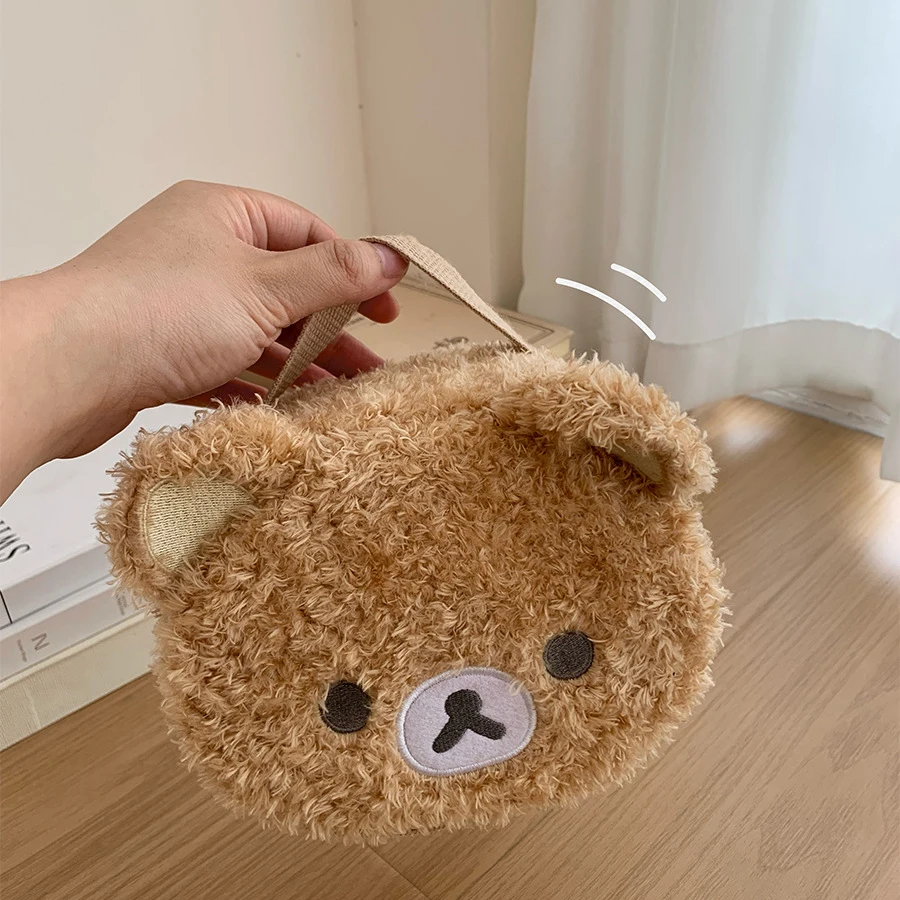 Plush Makeup Case - Anime Bear Cosmetic Bag for Women, Jewelry Storage Pouch, Organizer Handbag - Image 2