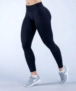 Alternative view of Vibrant Solid Waist Yoga Pants for Women - Hip-Lifting, Tight-Fit Fitness Leggings