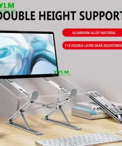 Alternative view of YYLM Aluminum Adjustable Laptop Stand - Portable and Foldable for MacBook and Notebooks