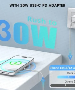 Alternative view of For Apple Magsafes Original 30W Wireless Charger For iPhone 11 12 13 14 15 16 Pro Max X XS XR Plus Fast Charging Magnetic Charge