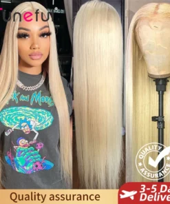 13x6 HD Transparent 613 Blonde Lace Frontal Human Hair Wigs Brazilian Straight Lace Front Human Hair Wigs Can Be Dyed Any Color