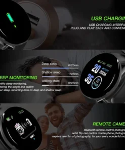 Alternative view of D18 Smart Watch for Men and Women - Bluetooth, Music, Fitness Tracking, Sleep Monitor