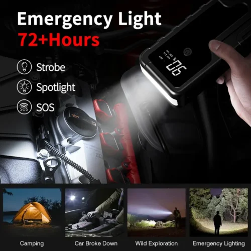 Alternative view of 12V Car Jump Starter Dual-Fuel (Diesel/Gasoline) Zero-Voltage Instant Start Vehicle Jump-Start Tool with Lighting