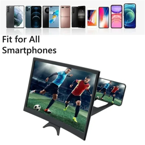 New 3D HD Magnifier 12 Inch Large Screen Amplifier Curved Screen Mobile Phone Screen Magnifier Smartphone Video Amplifier Holder