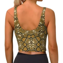 Alternative view of Women's Running Vest with Snake Leather Design for Fitness Activities