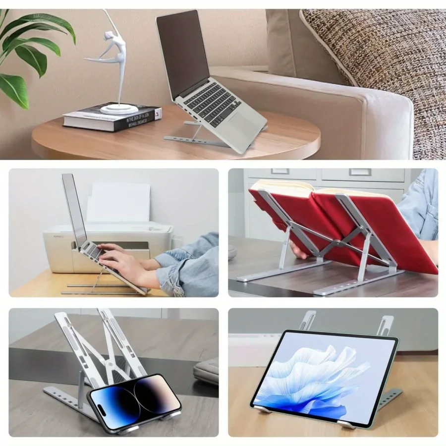 Aluminum Adjustable Laptop Stand – Portable 6-Height Design for 8-16” Laptops, Improved Ventilation - Image 6