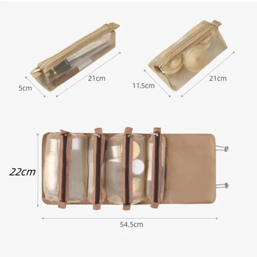 Large Capacity 4-in-1 Cosmetic Bag for Travel with Multiple Compartments for Organized Storage - Image 4