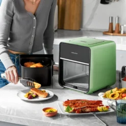 Alternative view of 4L Air Fryer Oven with Steam Function and Metal Cavity for Versatile Cooking
