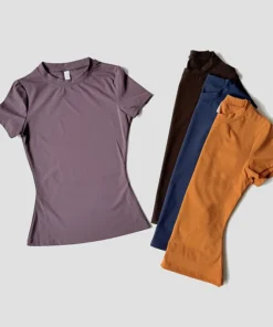 WAREBALL Sports Tops Quick-drying Ladies Tank Top Fitness Running Yoga Short Sleeve Elastic Breathable Yoga T-Shirt For Women