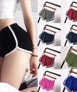 Women's Candy Color Summer Sports Shorts - Elastic Waist Casual Beach Shorts
