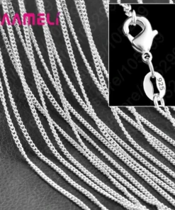 Alternative view of 10PCS Wholesale Pure 925 Sterling Silver Charm Link Chain Necklace Jewelry with Strong Smooth Lobster Clasps 16-30 Inches