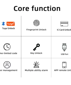 Alternative view of RAYKUBE Smart Fingerprint Door Lock - Digital Electronic Lock with Password and IC Card Access