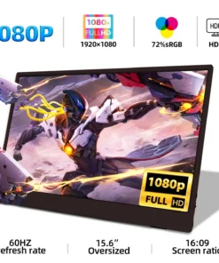 ZSUS 15.6-Inch Portable 1080P Monitor for Laptop, Xbox, PS4/5, Switch, and Mobile Devices