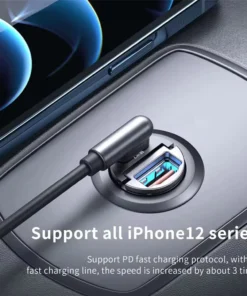 Alternative view of 200W Mini Dual Ports USB Car Charger Lighter Fast Charging Car Phone Charger Adapter for iPhone 13 12 Xiaomi Huawei Samsung