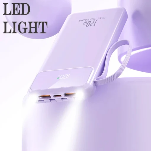 20000mAh Power Bank with 120W Fast Charging and LED Light for Smartphones - Image 6