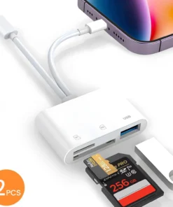 5-in-1 USB 3.0 Lightning Type C SD TF Card Reader Adapter for iPhone iPad MacBook Samsung Android Cameras Other Devices