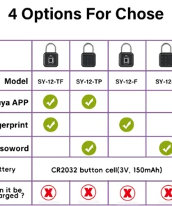 Alternative view of Tuya Bluetooth Fingerprint Padlock - Digital Luggage Lock with APP Control and IP67 Waterproof Rating