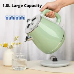 Electric Kettle 1800W Fast Heating Double Layer Anti-Scalding Stainless Steel for Home Use