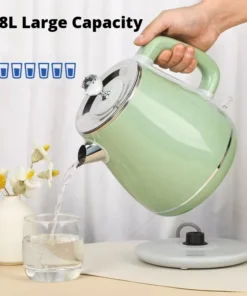 1.8L Electric Kettle 1800W Fast Heating Double Layer Anti Scalding Stainless Steel Coffee Tea Pot Kitchen Appliances for Home