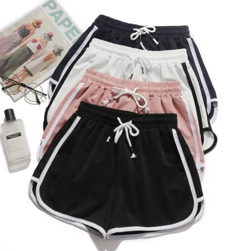 Alternative view of Women yoga Shorts Summer outer wear mid-waist casual loose straight pants lady stylish thin breathable wide leg gym short pants