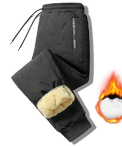 Alternative view of Winter Women's Thick Warm Straight Trousers with Drawstring