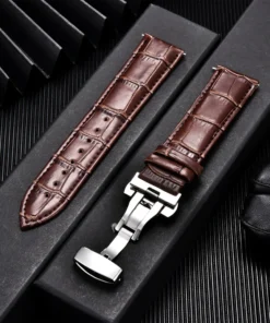 Genuine Calfskin Leather Watchbands Business Replace Watch Band 18mm 20mm 22mm 24mm With Butterfly Buckle Wristwatch Strap