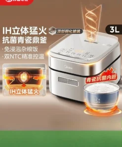 Midea 3L Multifunctional Rice Cooker - Non-Stick, Ideal for 2-5 People
