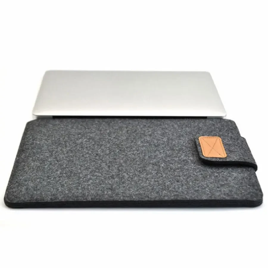 Felt Sleeve Tablet Case for MacBook Air/Pro – 11", 13", 15" – Solid Color Storage Bag - Image 4