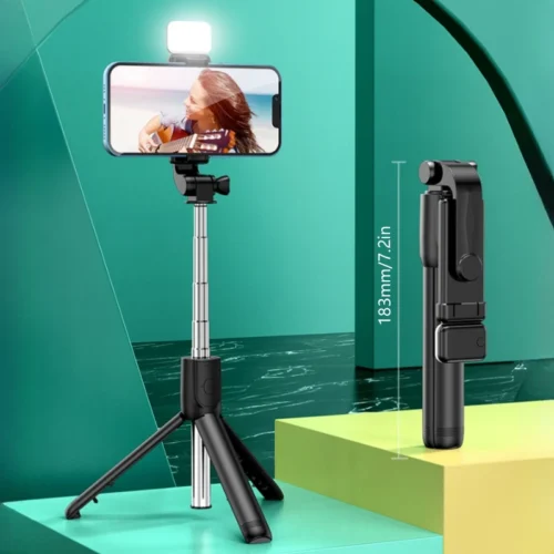 Alternative view of All In One Portable Tripod for iphone Selfie Stick With Fill Light Extendable Phone Stand for Tiktok Live BT Remote Control