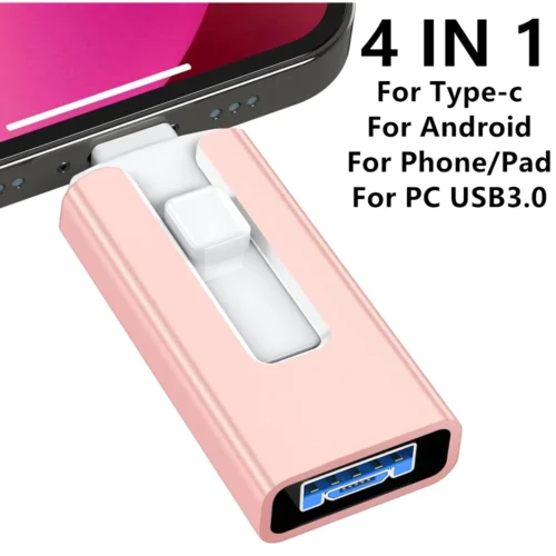 USB 3.0 4-in-1 Flash Drive for iPhone and iPad - 512GB, 1TB, 2TB Options