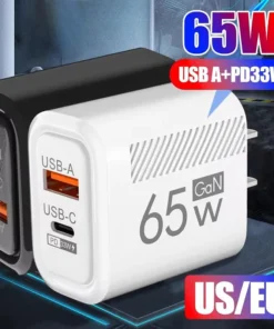 65W GaN Fast Charging USB Type C Charger US EU Plug PD 3.0 Quick Charge Travel Wall Charger For Phone Adapter For iPhone Samsung
