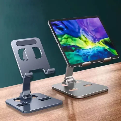 Universal Aluminum Foldable Desk Phone Holder for iPhone and Tablets