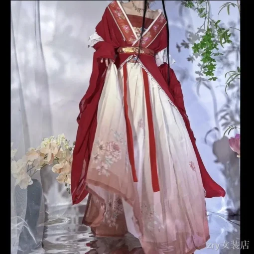 Hanfu Dress for Women with Big Sleeves - Elegant Embroidered Autumn/Winter Costume - Image 7